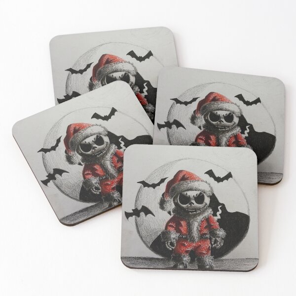 Item preview, Coloured pencil drawing of Jack skellington as a child in a Santa costume. designed and sold by GadsbyArts.