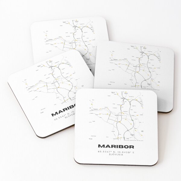 Item preview, Maribor Slovenia Map Print | Coordinates Minimalist City Wall Art designed and sold by RM-Journey.