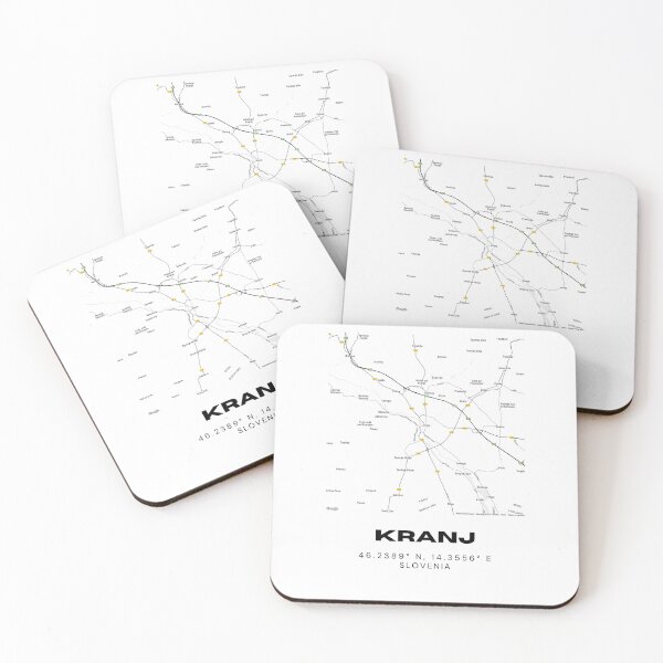 Item preview, Kranj Slovenia Map Print | Coordinates Minimalist City Wall Art designed and sold by RM-Journey.