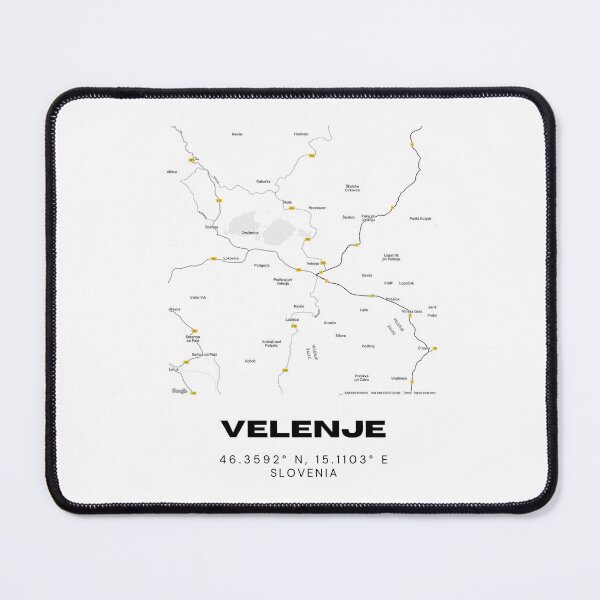 Item preview, Mapa de coordenadas de Velenje, Eslovenia | Impresión minimalista de arte mural urbano designed and sold by RM-Journey.