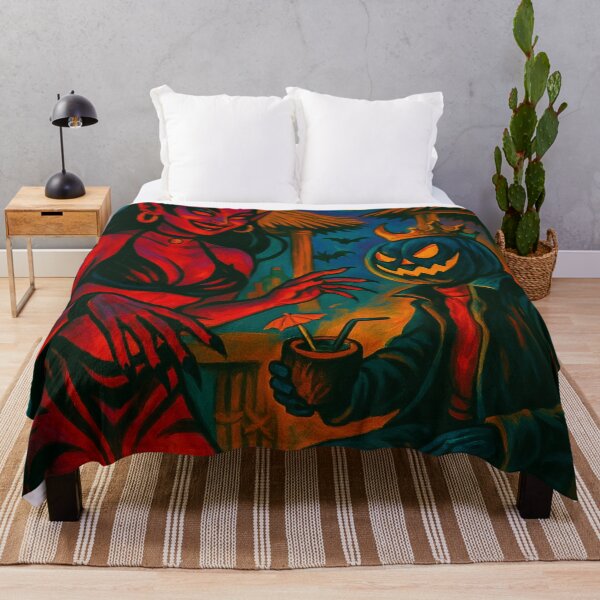 Item preview, Headless Horseman Tiki Night with Devil Woman: Gothic Tropical Fantasy Art designed and sold by TheHorsemanRidesAgain.