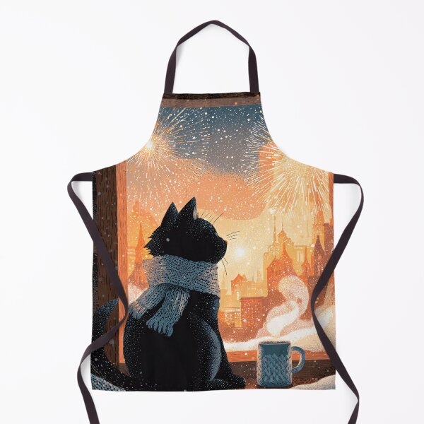 Artikelvorschau, Winterkatze, Himmel voller Feuerwerk entworfen und verkauft von Turocks.
