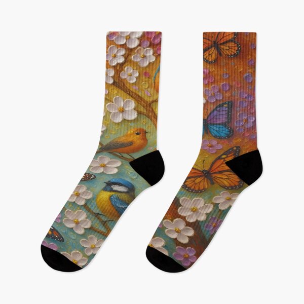 Item preview, Magical Spring World | Dreamy Nature Art with Monarch Butterflies-  Colorful Birds and Blooming Floral Fantasy Illustration designed and sold by KamalaDesign.