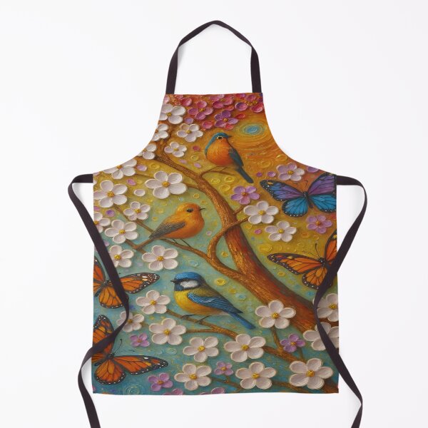 Item preview, Magical Spring World | Dreamy Nature Art with Monarch Butterflies- Colorful Birds and Blooming Floral Fantasy Illustration designed and sold by KamalaDesign.