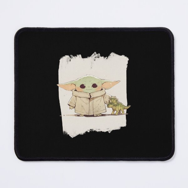 Item preview, BABY YODA WITH STYRACOSAURUS DINOSAUR designed and sold by LIS AND MELIVERSO.