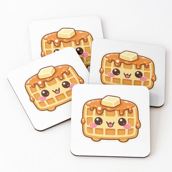 Item preview, Cute Kawaii Waffle Butter Syrup Breakfast Sticker designed and sold by DesignEG.