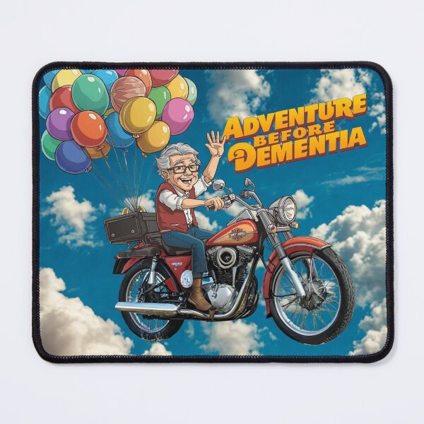 Item preview, Adventure Before Dementia – Old Man Riding a Harley Through the Sky designed and sold by Chippychips1.