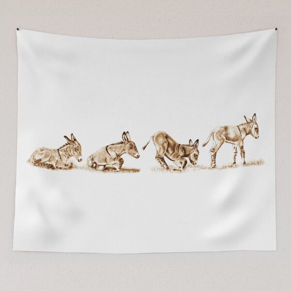 Item preview, Drawings of a donkey standing up - brown colorized version designed and sold by SylvieG18.