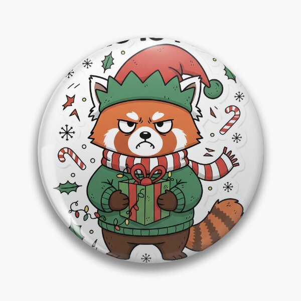 Item preview, Grumpy Christmas Elf - Sarcastic Holiday Red Panda Meme designed and sold by The Grumpy Pet Club.