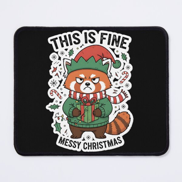 Item preview, Grumpy Christmas Elf - Sarcastic Holiday Red Panda Meme designed and sold by The Grumpy Pet Club.