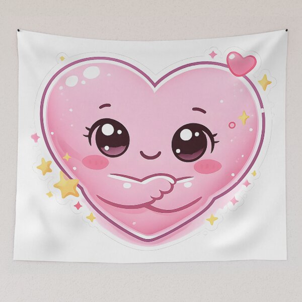 Item preview, Kawaii Heart Character Hugging Love Cute Sticker designed and sold by DesignEG.