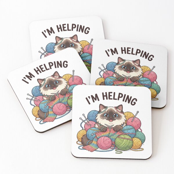 Item preview, I'm Helping | Funny Ragdoll Cat Yarn Mess & Knitting Humor designed and sold by Studio-Pixel.