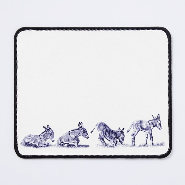 Item preview, Drawings of a donkey standing up - navy blue colorized version designed and sold by SylvieG18.