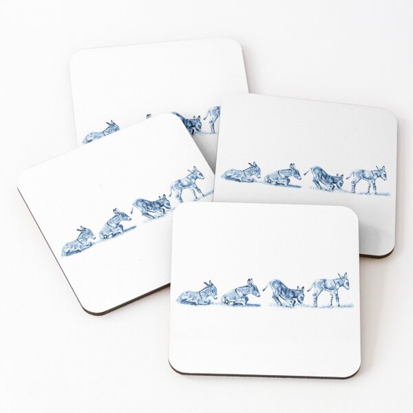 Item preview, Drawings of a donkey standing up - blue colorized version designed and sold by SylvieG18.