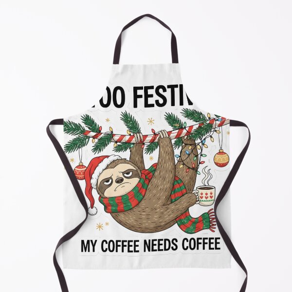 Item preview, Tired Christmas Sloth - Holiday Coffee Lover Design designed and sold by The Grumpy Pet Club.