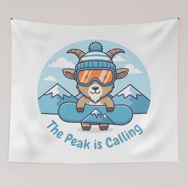 Item preview, Cute Snowboarding Goat Sticker with Mountain Landscape designed and sold by homydesign.