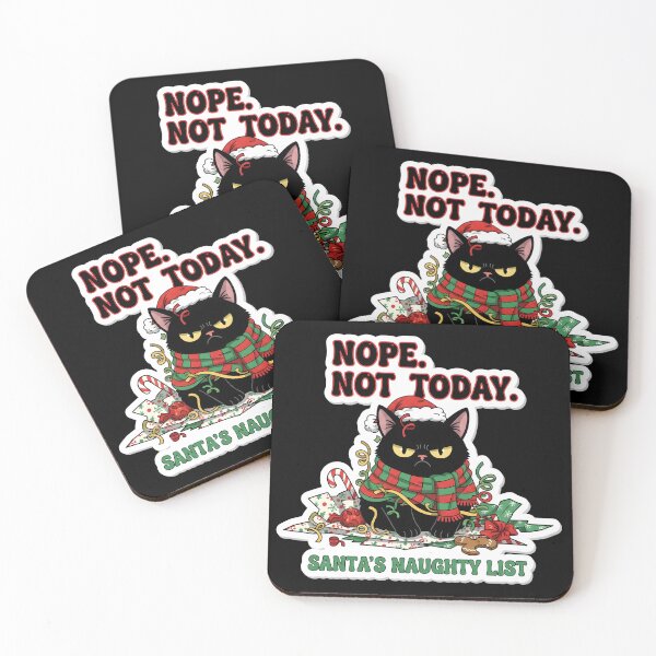 Item preview, Anti-Holiday Black Cat - Sarcastic Christmas Meme designed and sold by The Grumpy Pet Club.