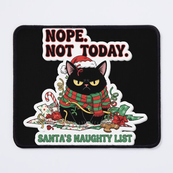 Item preview, Anti-Holiday Black Cat - Sarcastic Christmas Meme designed and sold by The Grumpy Pet Club.