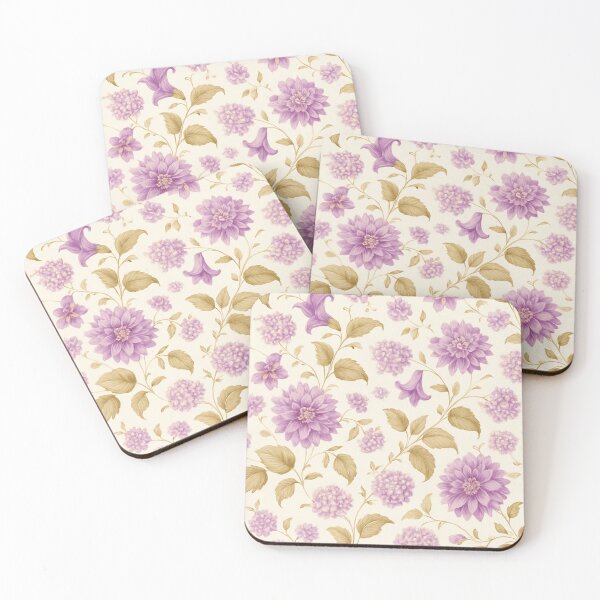 Item preview, Vintage Cream & Lilac Floral Pattern – Seamless Botanical Elegance designed and sold by ezsketch25.