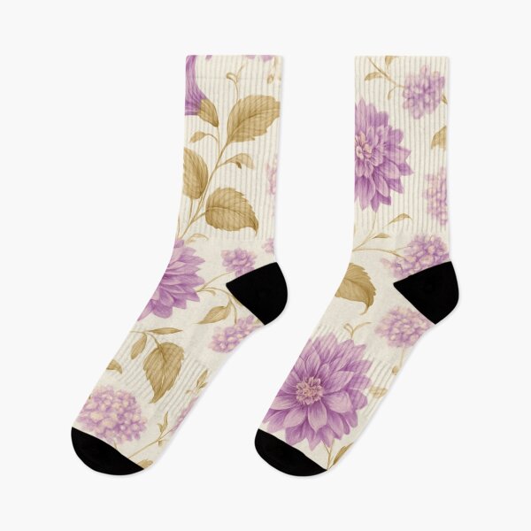 Item preview, Vintage Cream & Lilac Floral Pattern – Seamless Botanical Elegance designed and sold by ezsketch25.