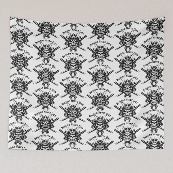 Item preview,  Bushido Never Dies Samurai Skull - Black designed and sold by Skulls & Calaveras.