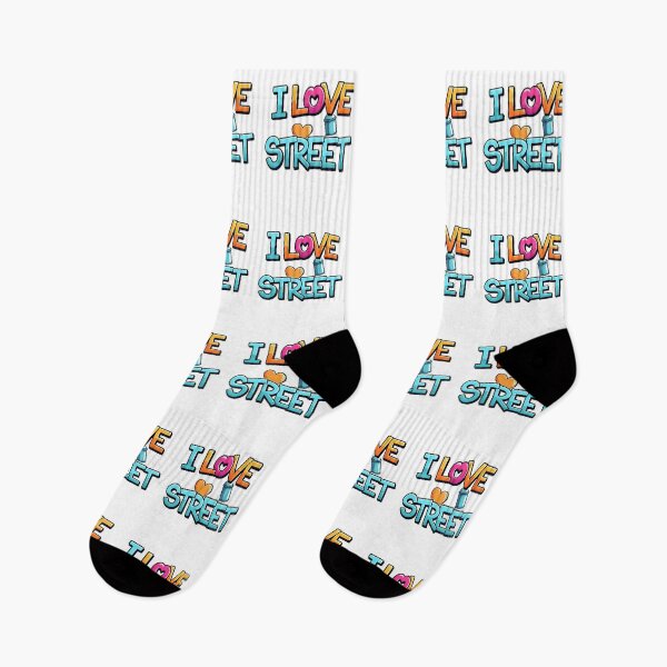 Item preview, I Love Street: Vibrant Graffiti Style Typography with Spray Can and Hearts designed and sold by VibranPalette.