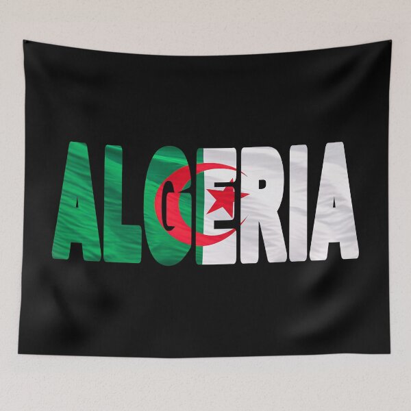 Item preview, ALGERIA - Flag Flying in Wind cut to Letters Souvenir Sticker Shirt designed and sold by Adam Gormley.