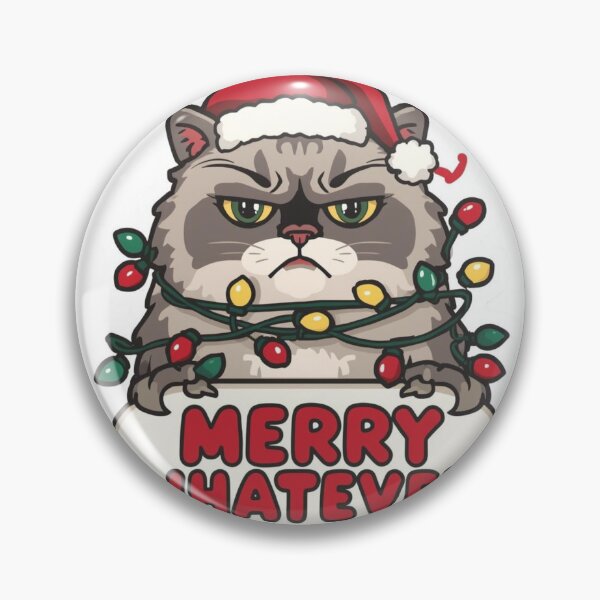 Item preview, Sarcastic Holiday Cat - Merry Whatever Anti-Christmas designed and sold by The Grumpy Pet Club.