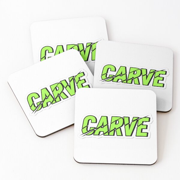Item preview, Lime green Carve text sticker with black slash marks designed and sold by homydesign.