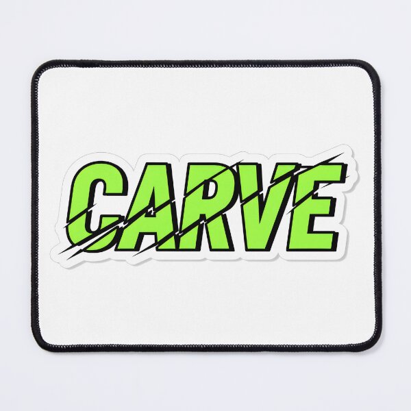 Item preview, Lime green Carve text sticker with black slash marks designed and sold by homydesign.