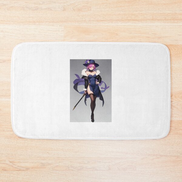 Item preview, Elegant Anime Battle Mage – Purple Haired Sorceress in Navy Dress & Witch Hat designed and sold by iloveanimechibi.