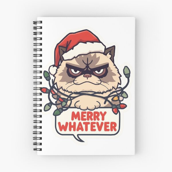 Item preview, Fluffy Grumpy Cat - Merry Whatever Christmas Meme designed and sold by The Grumpy Pet Club.