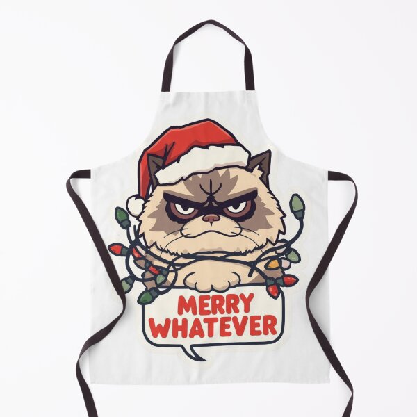 Item preview, Fluffy Grumpy Cat - Merry Whatever Christmas Meme designed and sold by The Grumpy Pet Club.