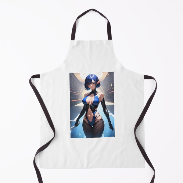 Item preview, Cyberpunk Elf Assassin – Blue Haired Sci-Fi Warrior Anime Art designed and sold by iloveanimechibi.