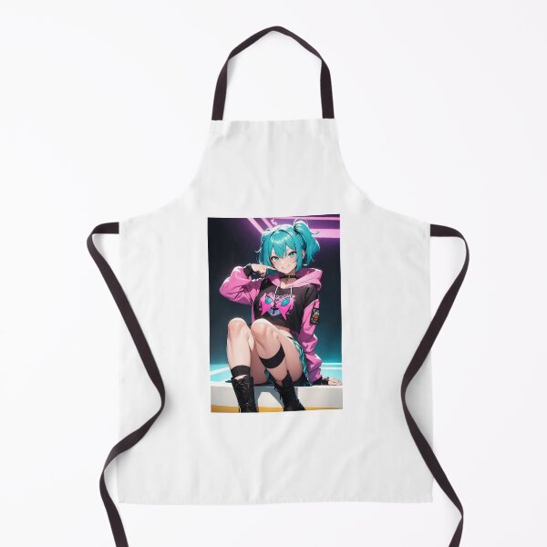 Item preview, Kawaii Cyberpunk Gamer Girl – Teal Twintails Anime Girl in Pink Hoodie designed and sold by iloveanimechibi.