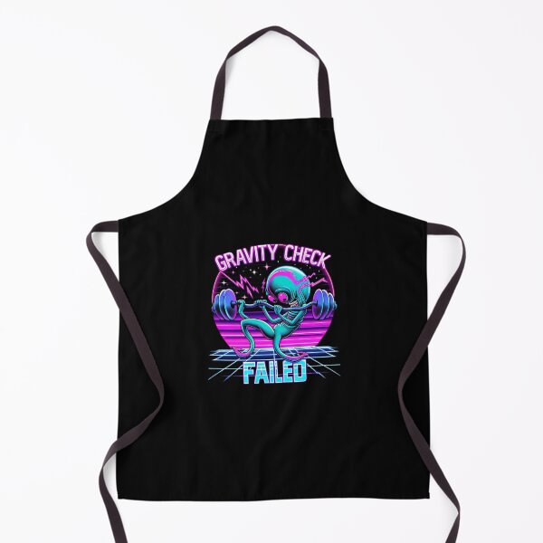 Item preview, Gravity Check - Funny Alien Bench Press Fail - Retro Gym Humor designed and sold by Planet Sarcasm.