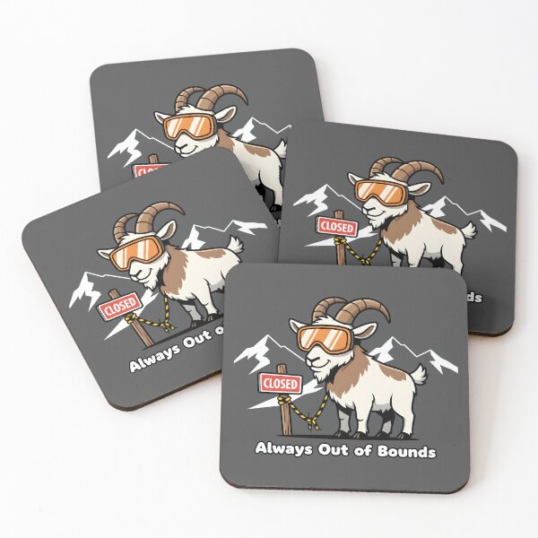 Item preview, Mountain Goat Wearing Ski Goggles in a Snowy Landscape designed and sold by homydesign.