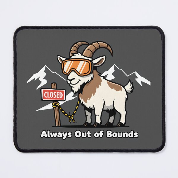 Item preview, Mountain Goat Wearing Ski Goggles in a Snowy Landscape designed and sold by homydesign.