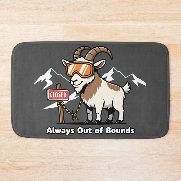 Item preview, Mountain Goat Wearing Ski Goggles in a Snowy Landscape designed and sold by homydesign.