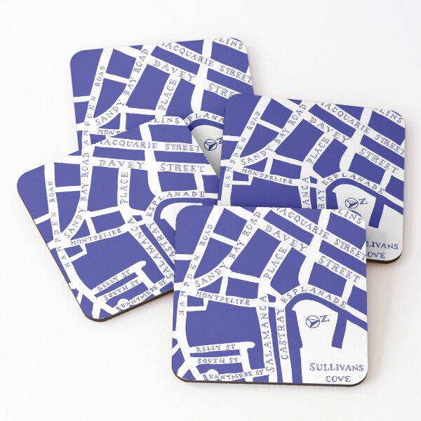 Item preview, hobart city map designed and sold by 2dollarpony.
