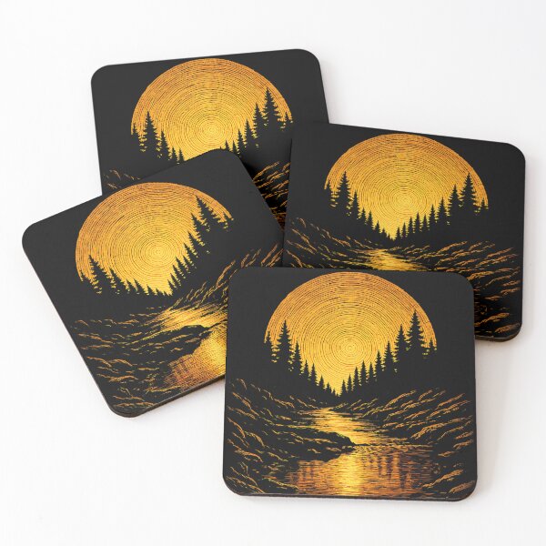 Item preview, Vintage Ring Forest , Tree Sunset, Retro designed and sold by artbycynthias.