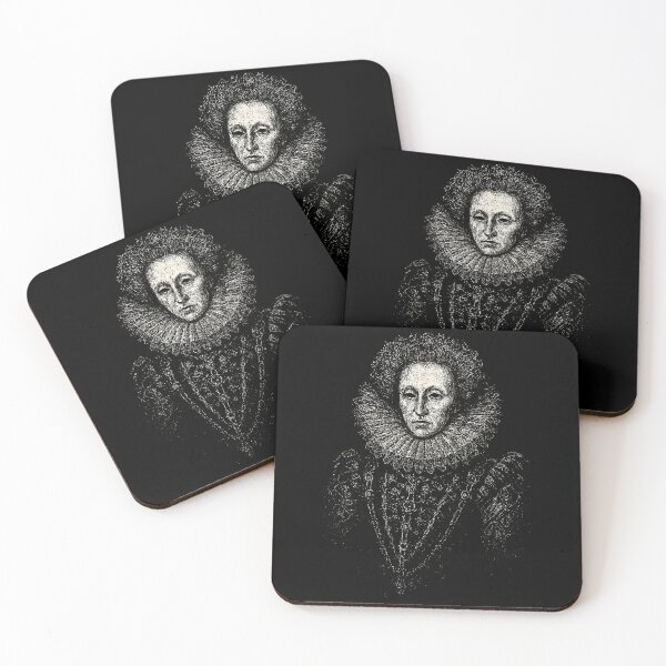 Item preview,  Gothic Queen Elizabeth I Portrait – Monochrome Renaissance Art designed and sold by Mortisigil.
