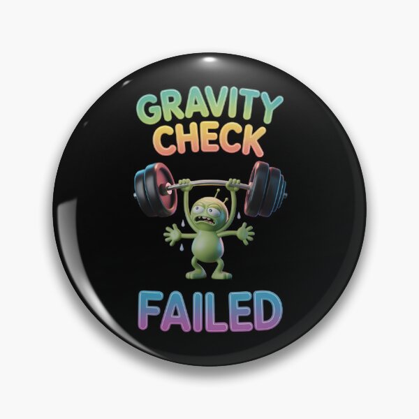 Item preview, Gravity Check - Funny Alien Overhead Press Fail - Gym Workout Humor designed and sold by Planet Sarcasm.