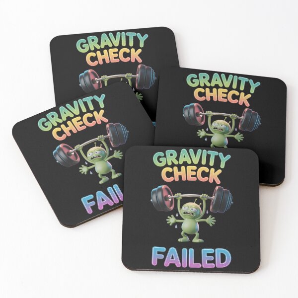 Item preview, Gravity Check - Funny Alien Overhead Press Fail - Gym Workout Humor designed and sold by Planet Sarcasm.