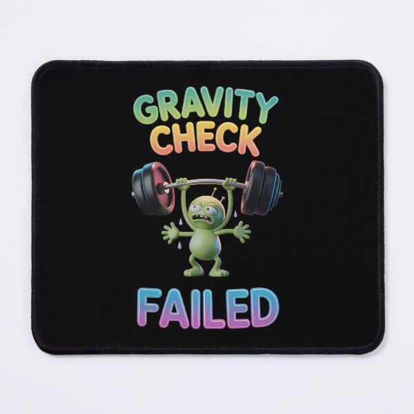 Item preview, Gravity Check - Funny Alien Overhead Press Fail - Gym Workout Humor designed and sold by Planet Sarcasm.