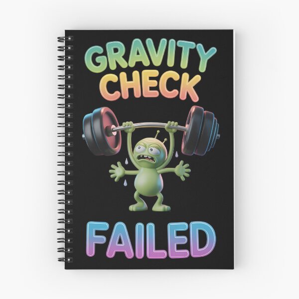Item preview, Gravity Check - Funny Alien Overhead Press Fail - Gym Workout Humor designed and sold by Planet Sarcasm.