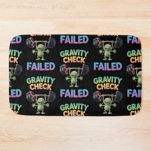 Item preview, Gravity Check - Funny Alien Overhead Press Fail - Gym Workout Humor designed and sold by Planet Sarcasm.