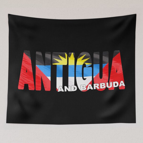 Item preview, ANTIGUA AND BARBUDA - Flag Flying in Wind cut to Letters Souvenir Sticker Shirt designed and sold by Adam Gormley.