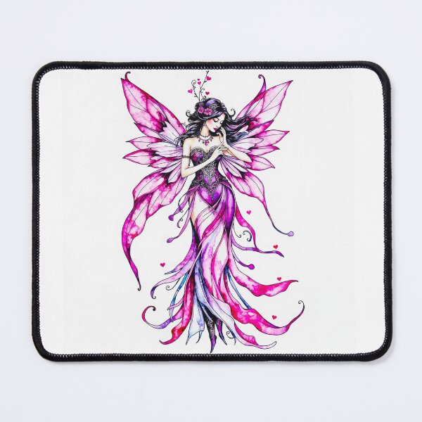 Item preview, Pink & Purple Valentine Fairy | Heart Sprout Wings Watercolor Fantasy Princess designed and sold by FaerieFusion.