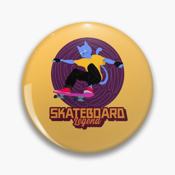Artikelvorschau, Skateboard-Legende Katze – Lustige Illustration einer Skaterkatze entworfen und verkauft von DesignsVault.